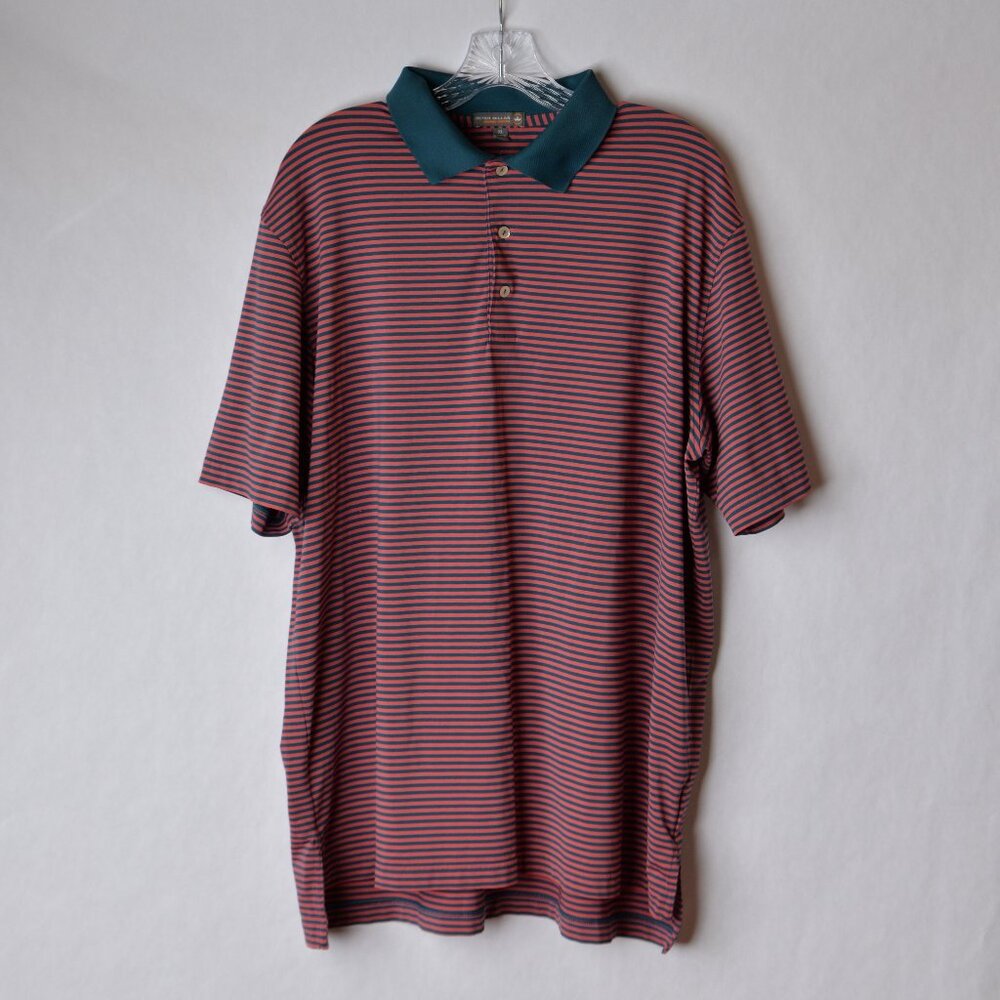 Peter Millar Summer Comfort Mens XL Striped Short Sleeve Golf Polo Shirt